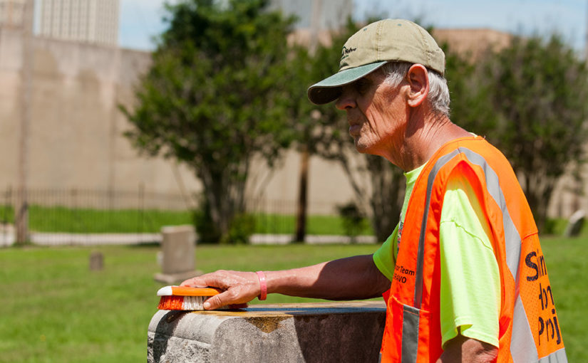 The Shining Honor Project employs adults with developmental challenges to clean veterans headstones